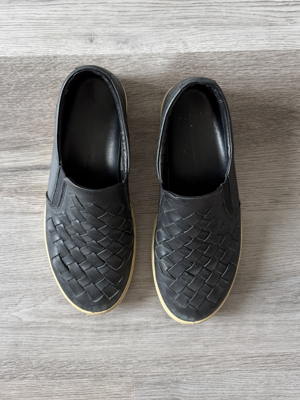 Ecco Women’s Black Woven Slip-On Sneakers